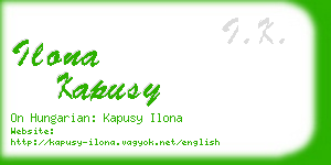 ilona kapusy business card